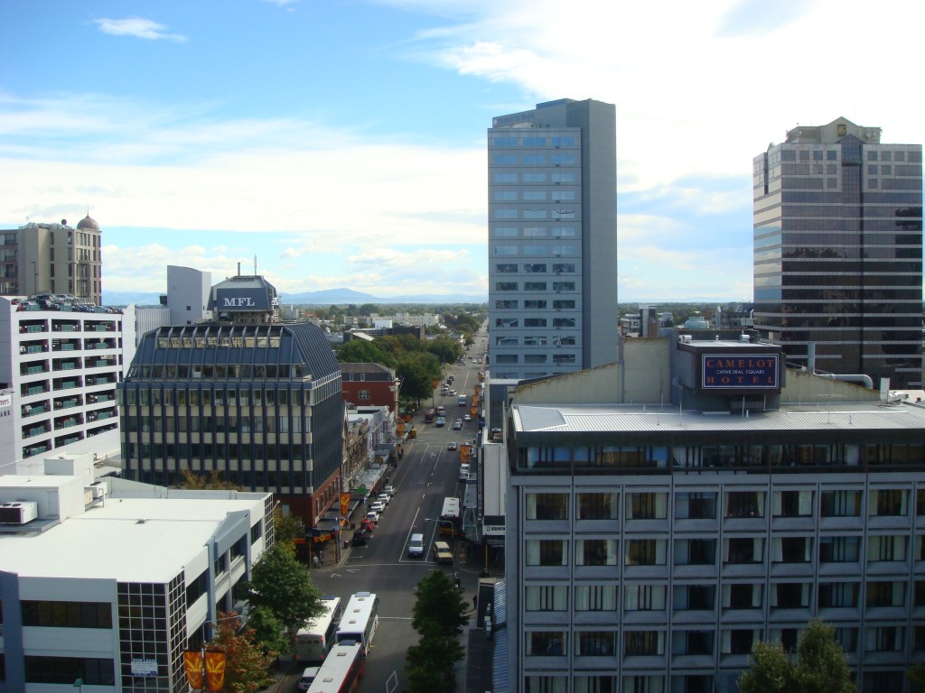 View uptown from the Church Cathedral that sadly collapsed in February 2011.