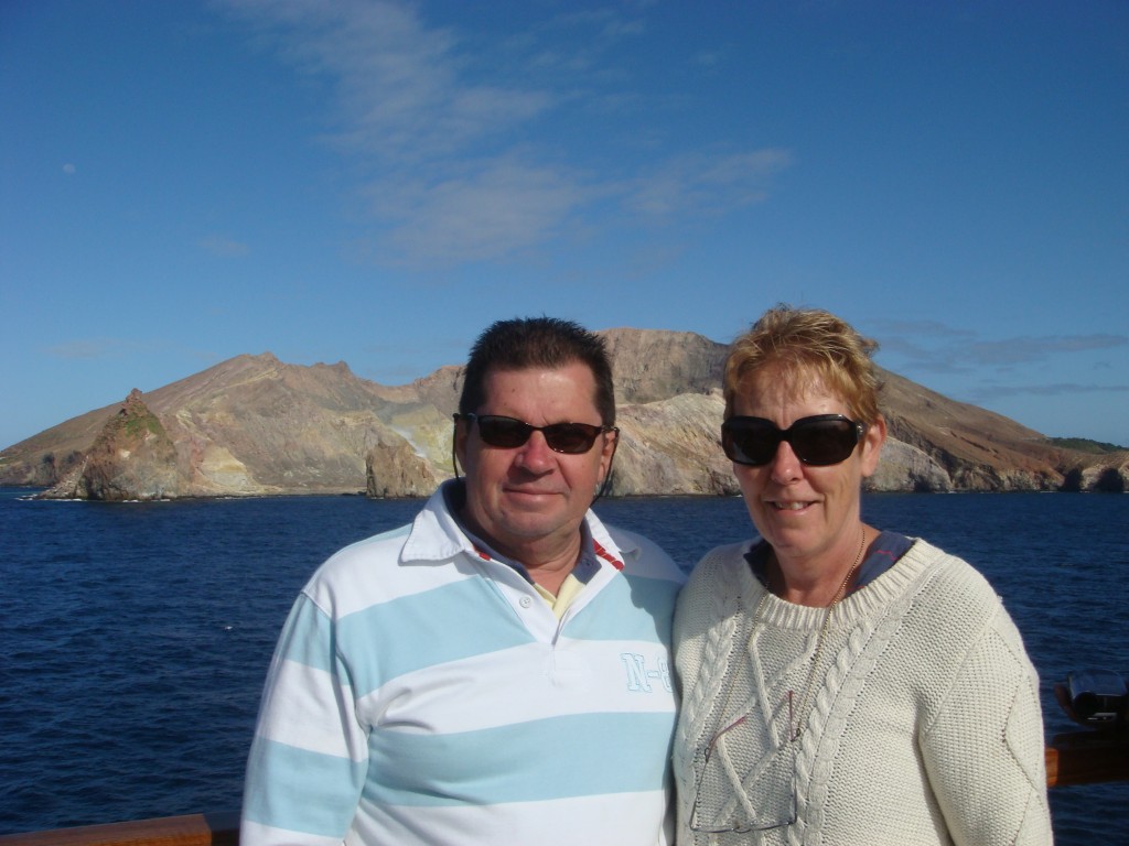 Michael and Pam, White Island NZ.  2009