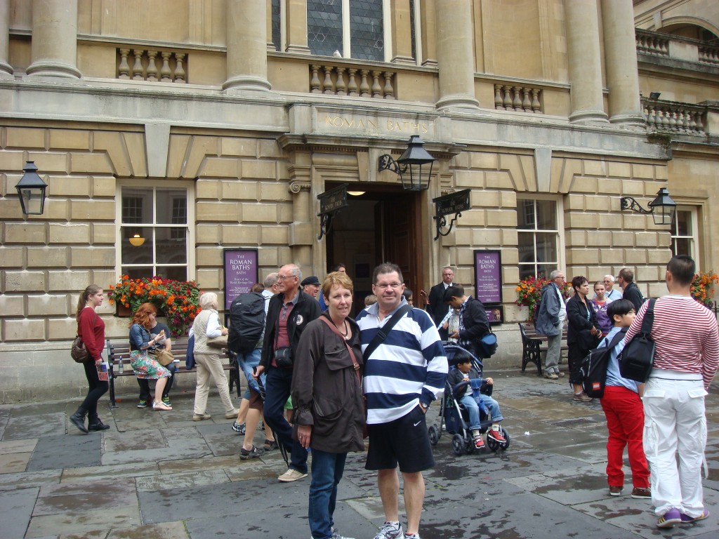 Outside the Roman Baths in Bath, England.  2011