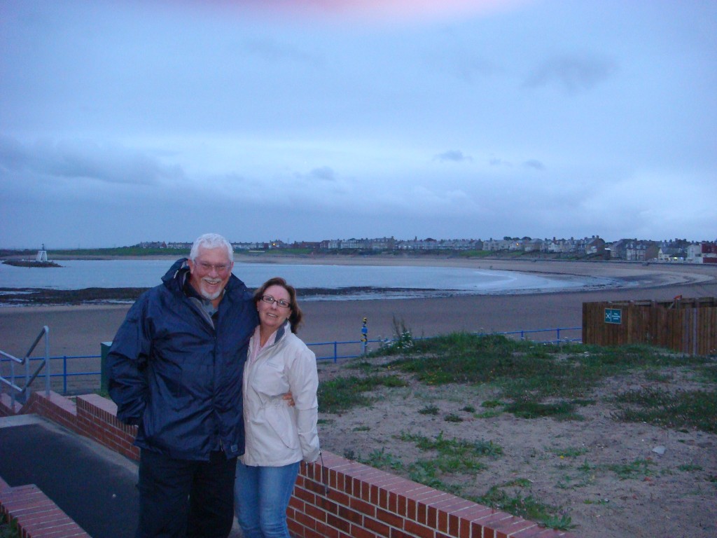 Dave and Jenny enjoying the vista, Newbiggin-By-The-Sea, England.  2011
