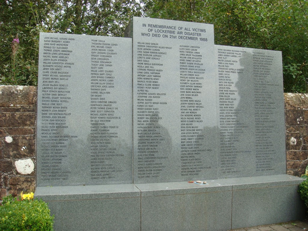 Memorial to the Lockobie Disaster, Scotland.  2011