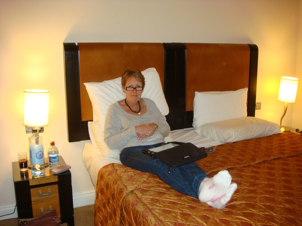 Pam settles into the Grand, Tralee, Ireland.  2011