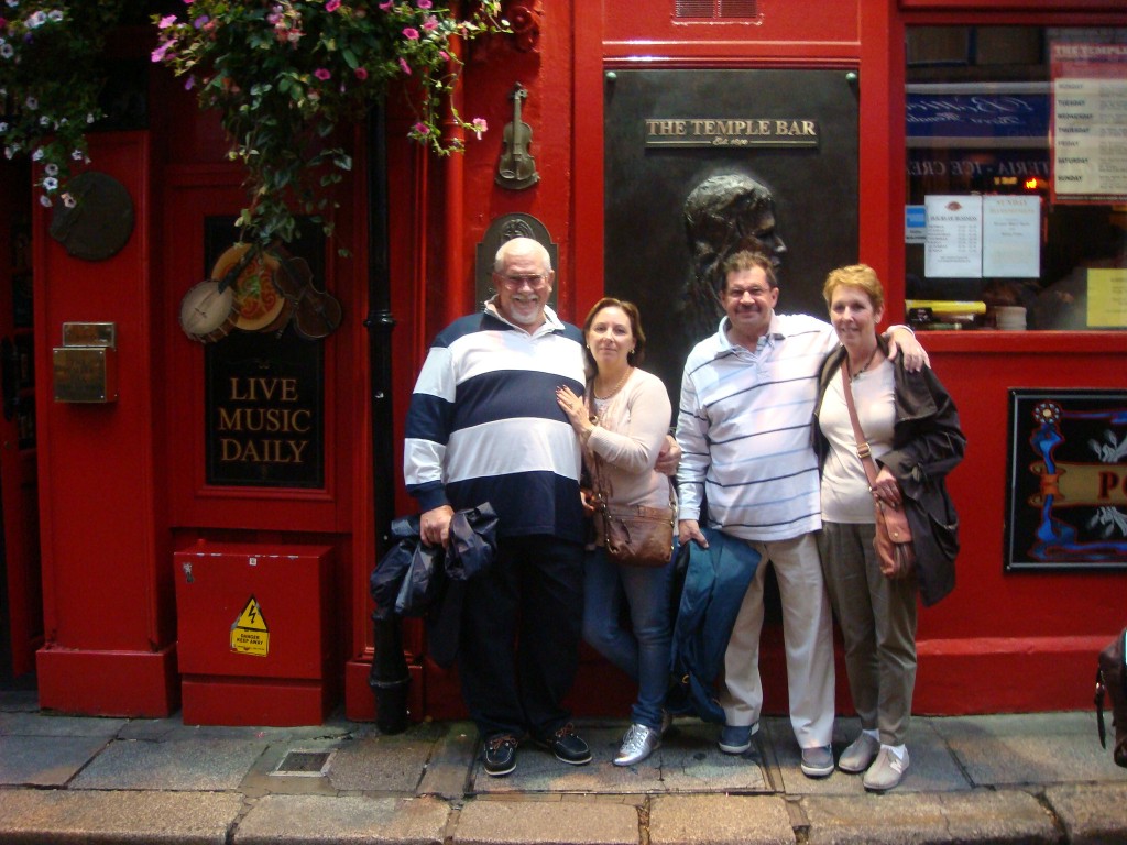 The gang together at the Temple Bar, Dublin.  2011