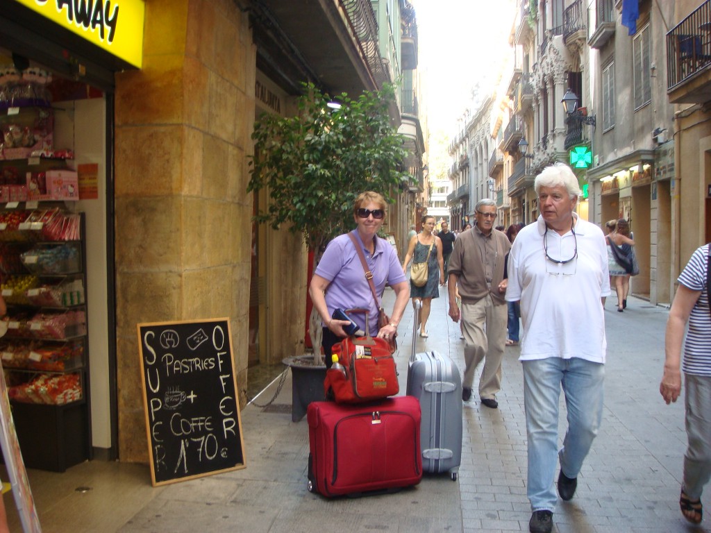 Barcelona with bags, Spain.  2011