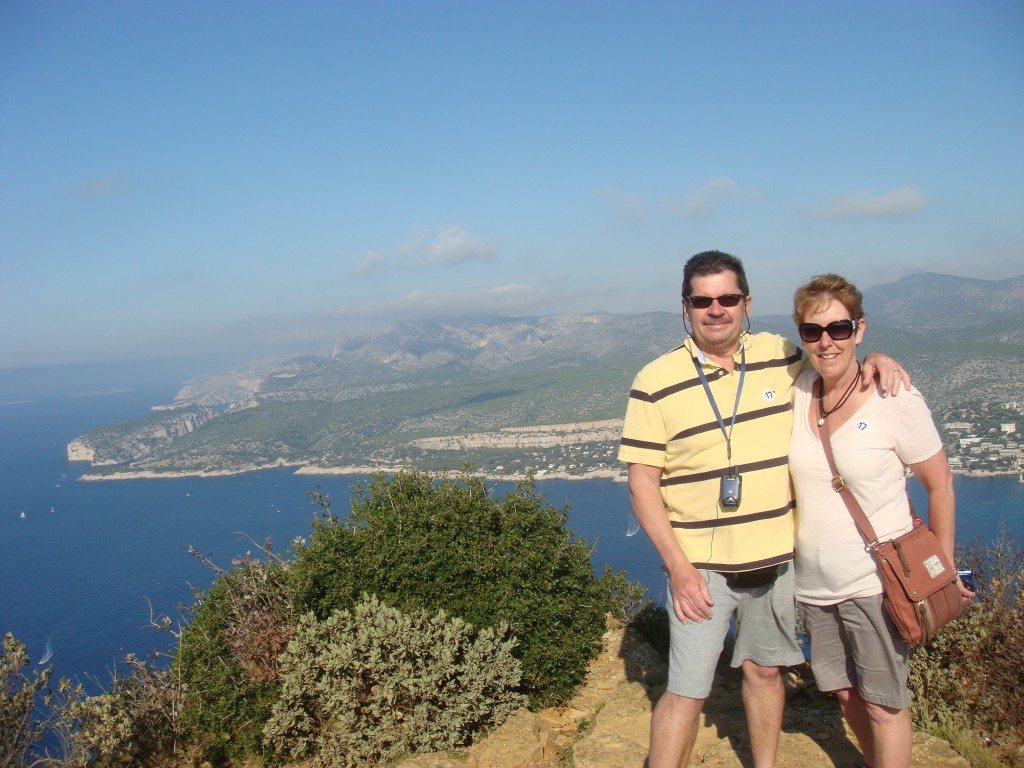 Michael and Pam, walking the cliffs in Provence, France.  2011