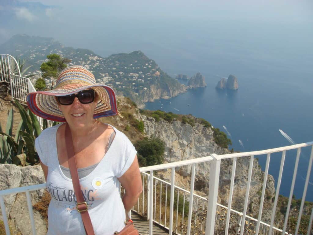 Pam and the Blue Grotto, Anacapri, Italy.  2011