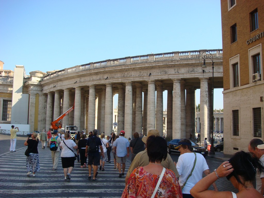 Walking into Saint Peter's Square, Rome, Italy.  2011