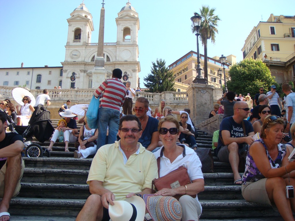 Michael and Pam taking in the 'Spanish Steps', Rome, Italy.  2011