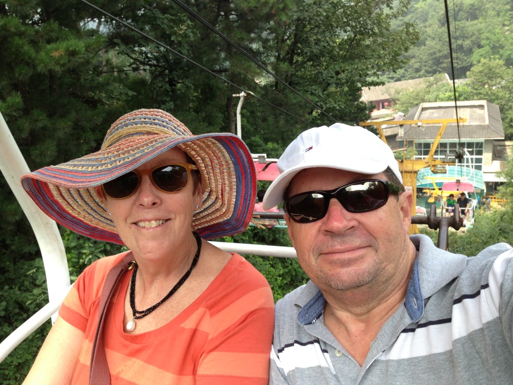 Taking the Gondola to the Great Wall, China.  2013