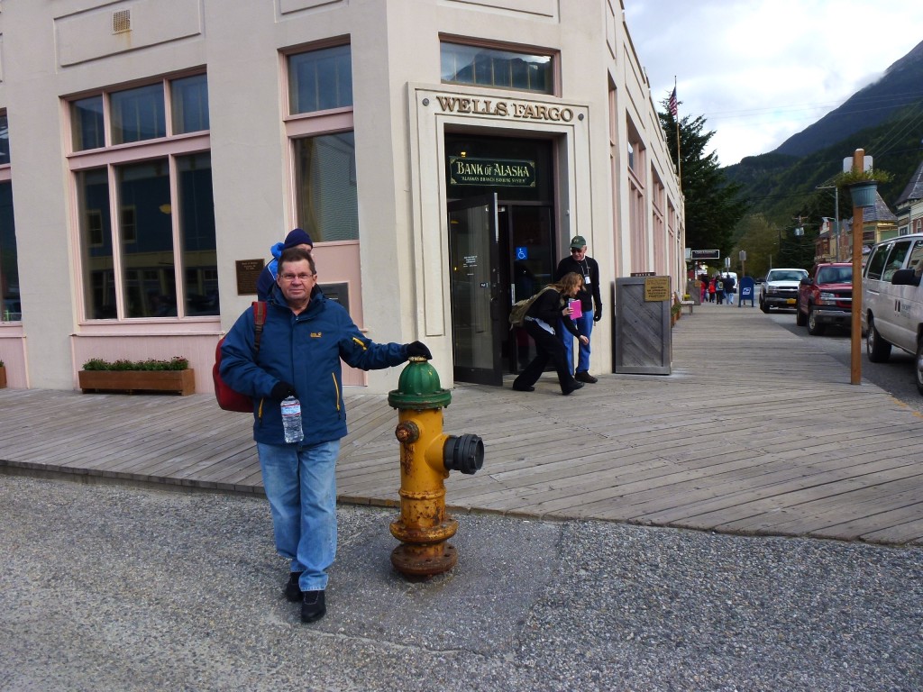 Real timber boardwalks and a fire hydrants, Skagway, Alaska.  2012