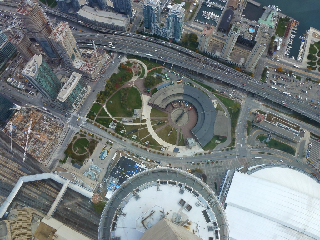 View down from the CN Tower, Toronto.  2012