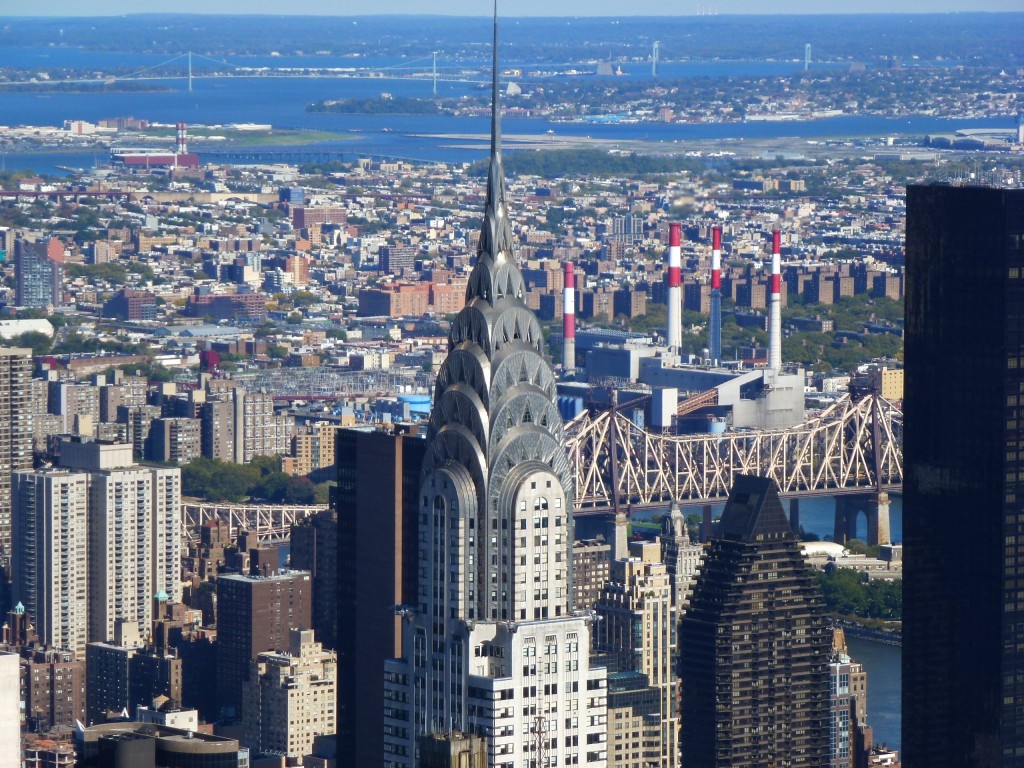 Views from the Empire State Building, including the Chrysler Building. NY.  2012