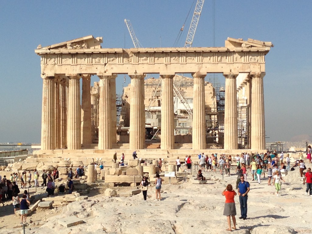 The Acropolis, Athens, glad we were early, it was full of people, Greece.  2013