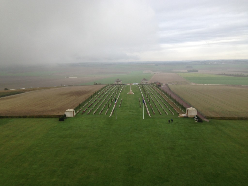 A misty morning, The Adelaide Cemetery, Villers-Bretonneux, France.  2013