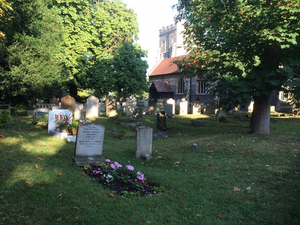 Graveyard adjoins the village Church in Essendon, England.  2014