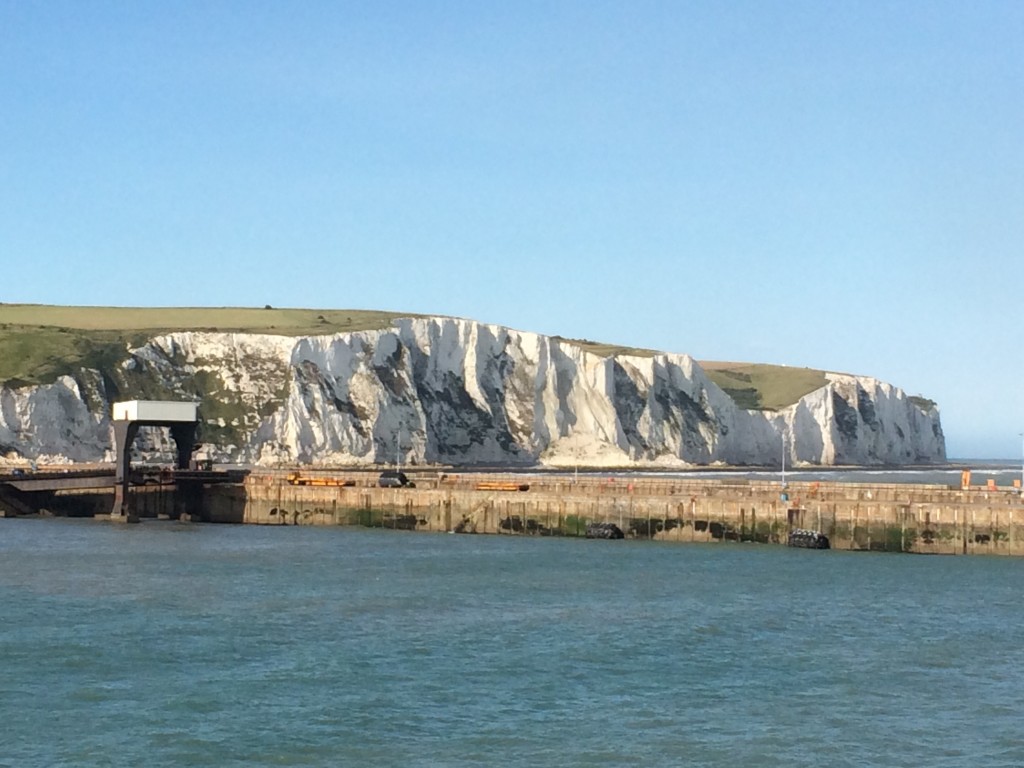 Our first proper glimpse of the White Cliffs of Dover.  2014