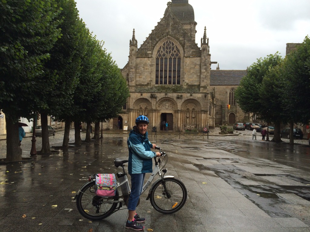 Riding between showers in Dinan, Brittany.  2014