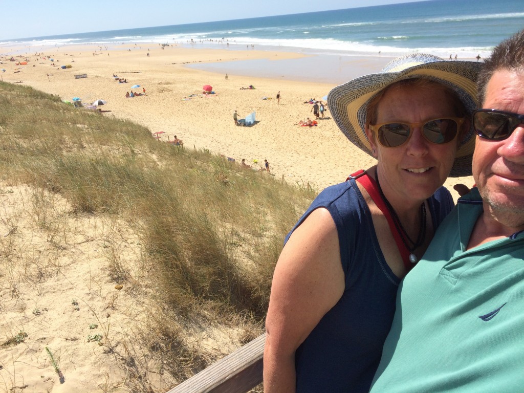Pam and Michael selfie at another beautiful French beach,   France.  2014