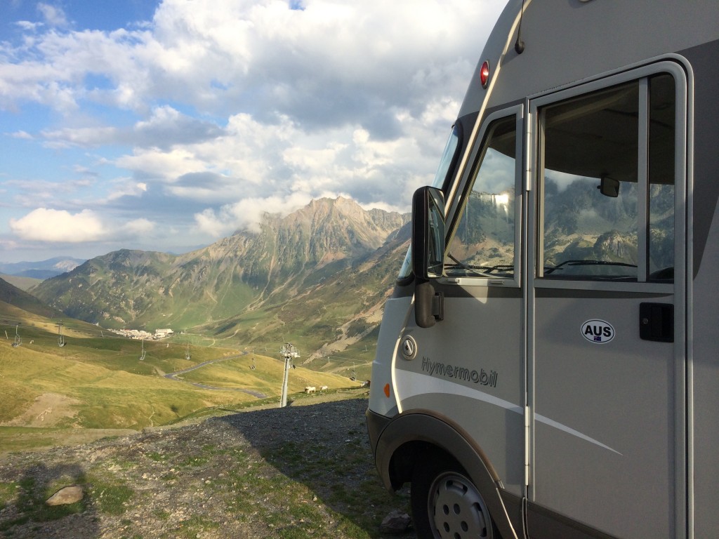 Hymer takes a deep breath at 2115 metres, Col du Tourmalet, France.  2014