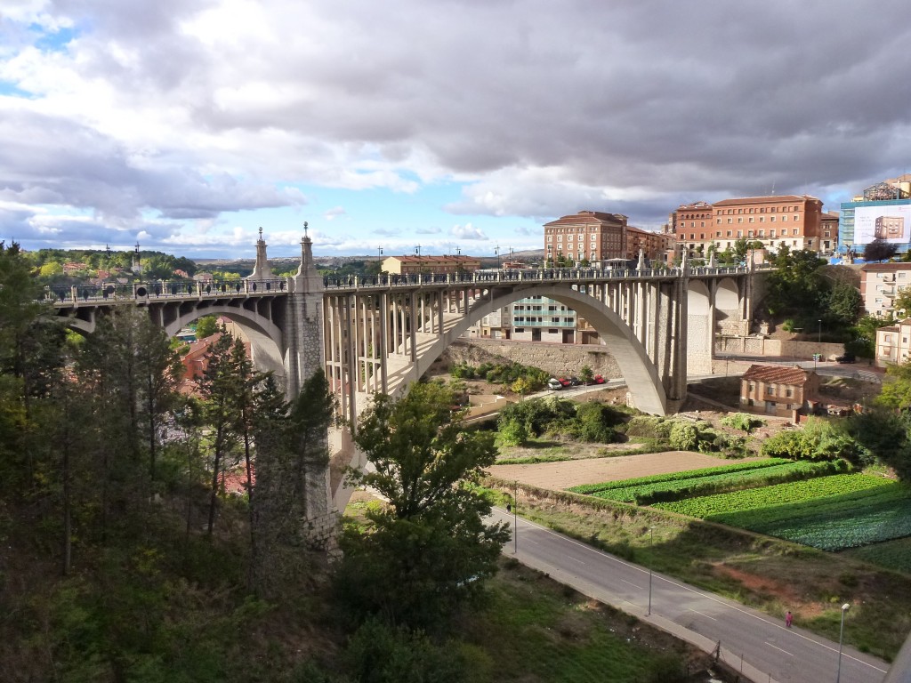 The magnificent old bridge in Teruel, now a walking bridge only. Spain.  2014