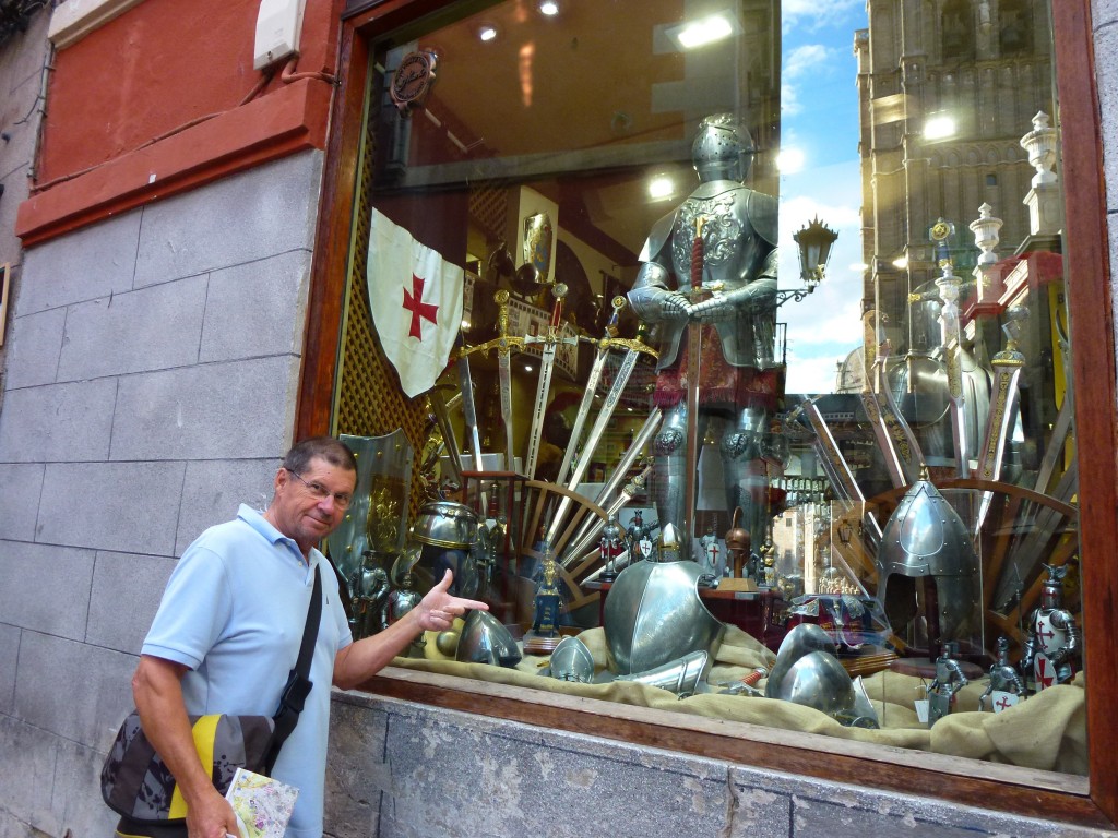 With 50 swords for sale in each of the 49 sword shop, getting just the right sword is easy, we found finding the matching jousting stick much harder to find ? Spain.  2014