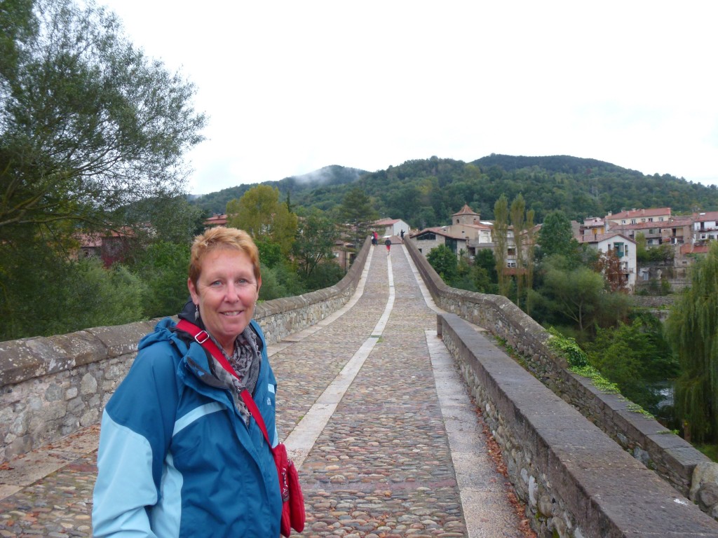 Pam and another 1000 year old bridge.  Spain.  2014