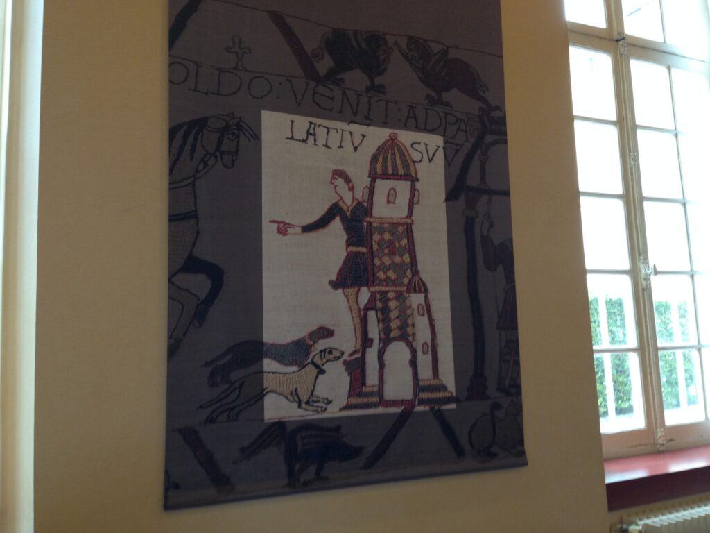 No picture of the Bayeux tapestry allowed, but its a bit like this except longer