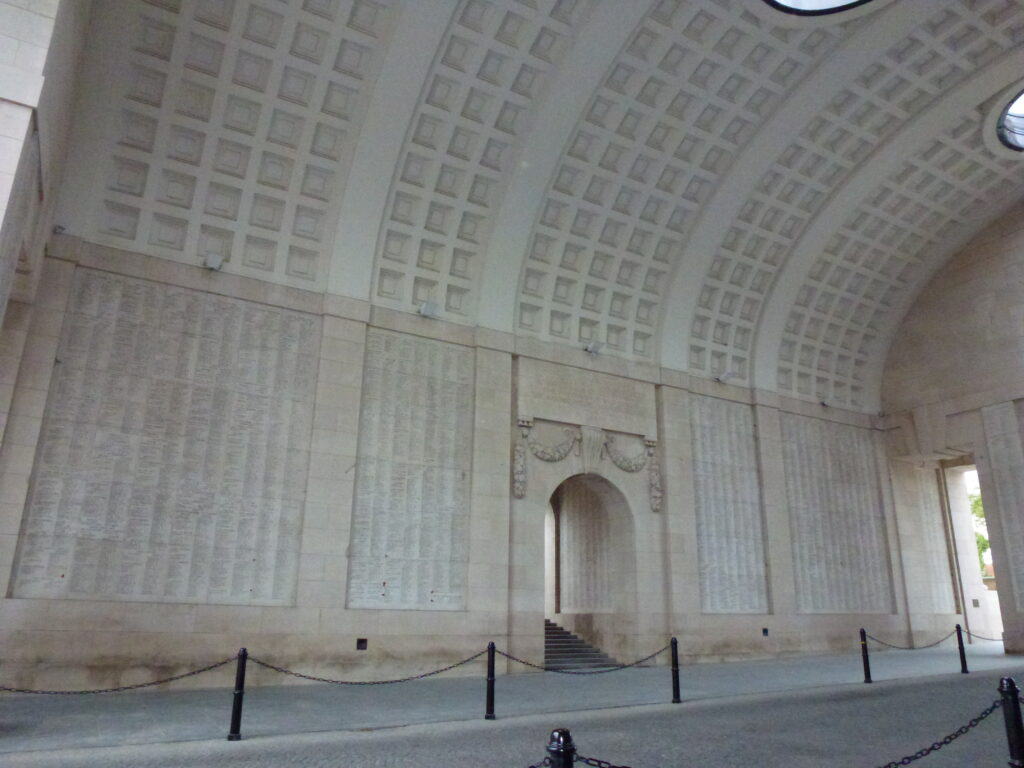 The Menin Gate, inscribed with the names of 54,896 Commonwealth Soldiers with no known graves.