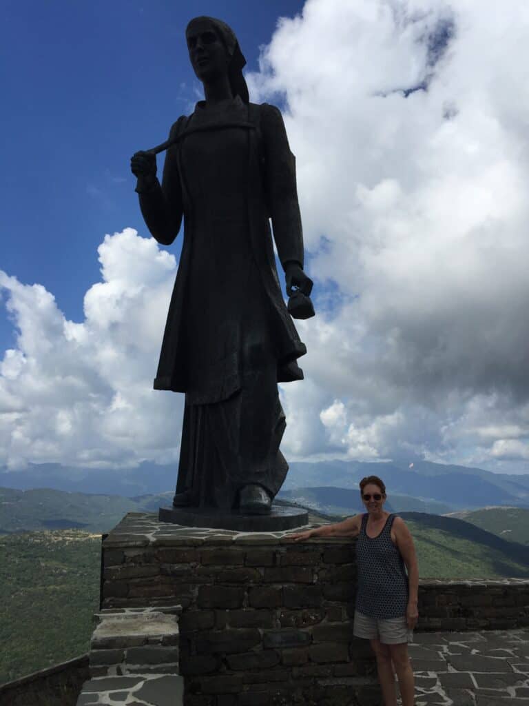Found this wonderful statue on the top of a mountain.  It's a tribute to the work of local woman and there support for the resistance during WWII.