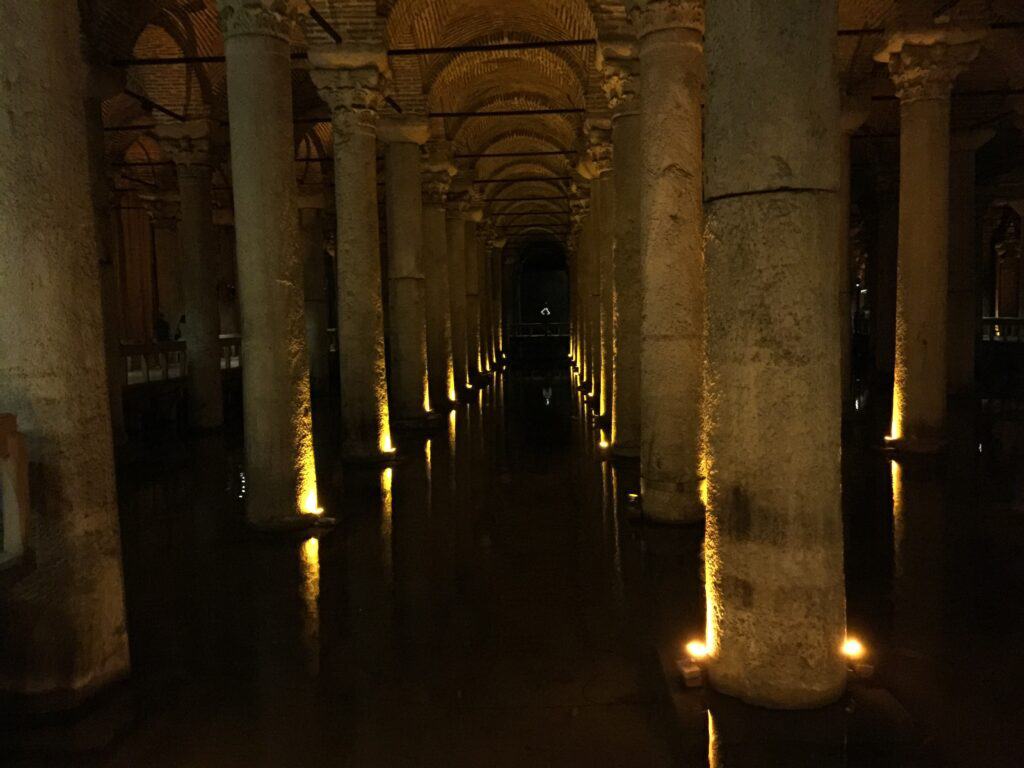 We visited the Basilica Cistern in the late afternoon. Apart from being lovely and cool, it was an amazing structure built adjacent and underneath the Aya Sofya.