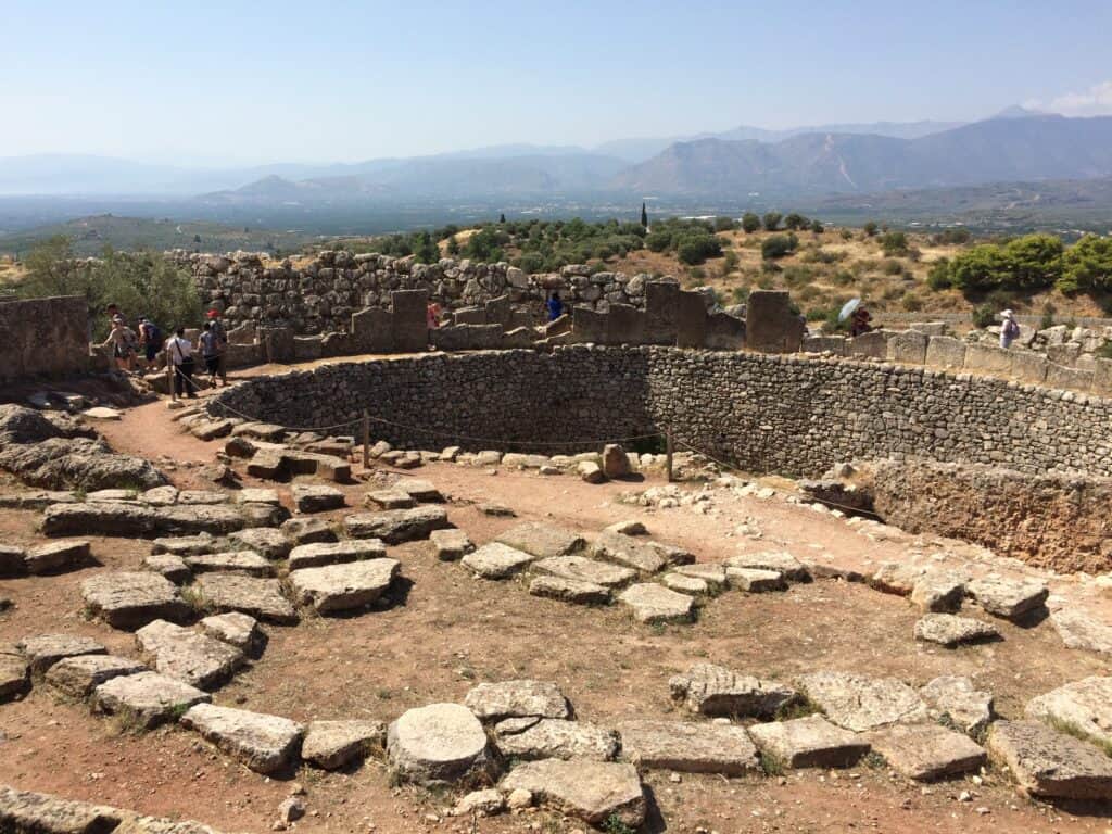 Burial Circle A, the Mycenae Kings were entombed here in shafts dug into the circles.