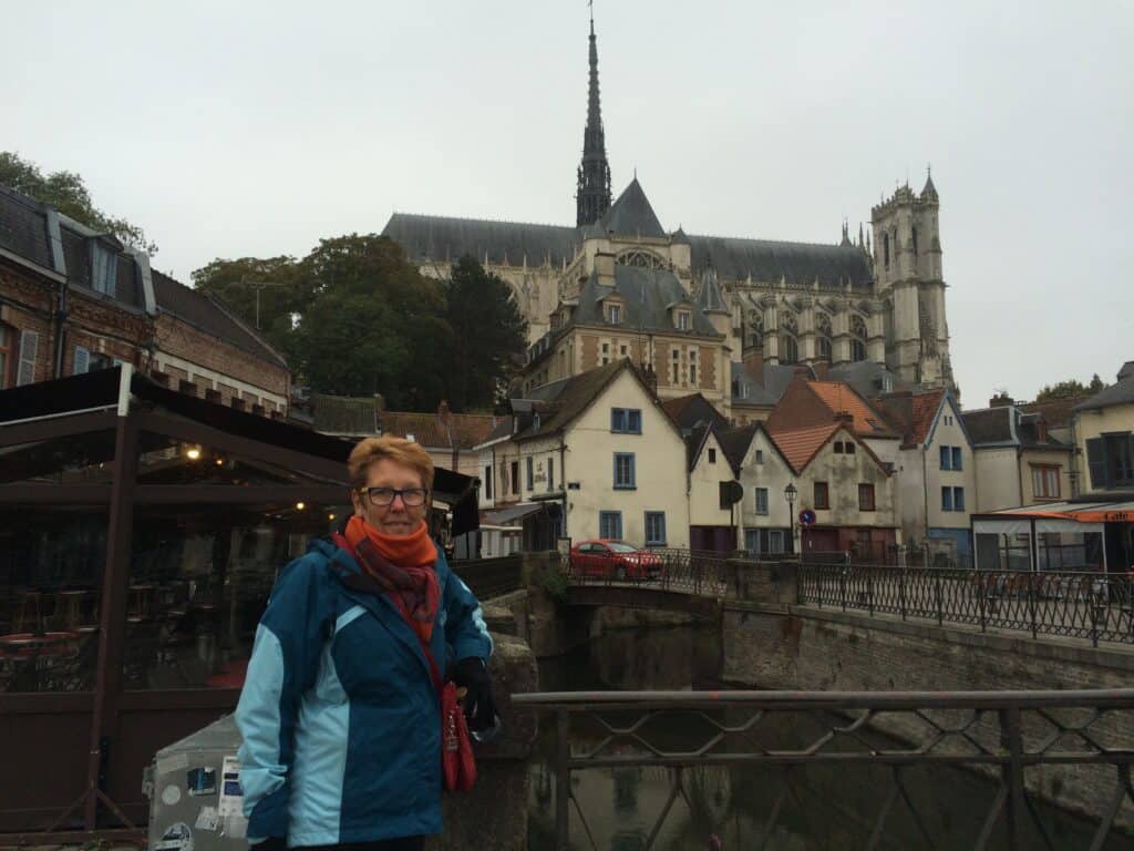 Amiens Cathedral in the background, as we head off on another adventure.