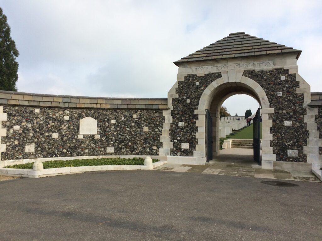 Gates to Tyne Cot Cemetery, the largest commonwealth cemetery in the world.