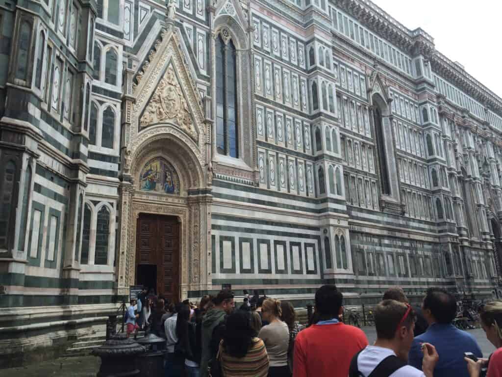 Florence is Italian for long queue. This is the side entrance to the Cathedral or Duomo.