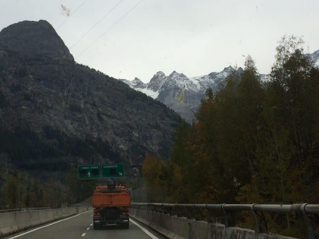 Driving the Valley de' Aosta and it dramatic scenery.
