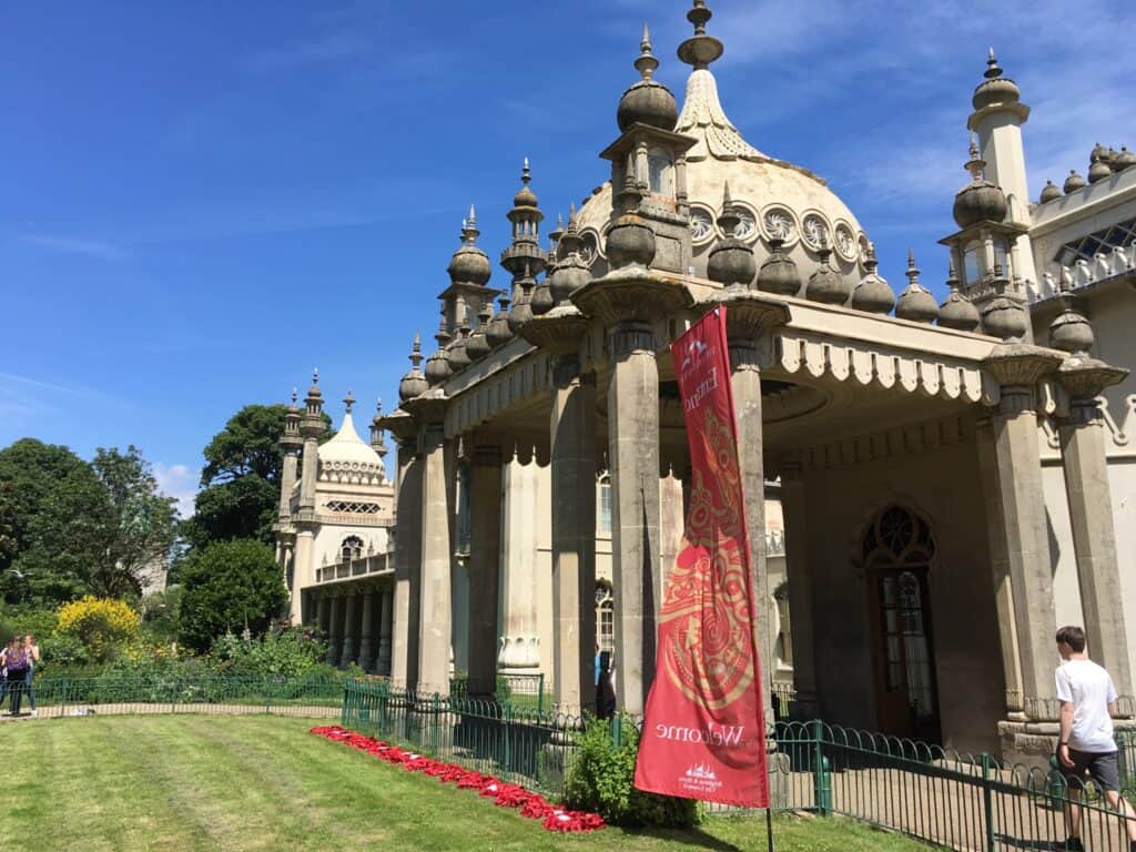 The entrance to the Royal Pavillion in Brighton. Built by Prince George (later King George IV).