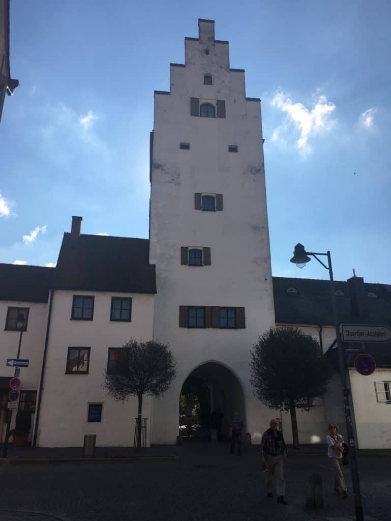 One of the gates to the old town. The Taschenturm Tower dates to 1396, the change of style in the older buildings has become more pronounced as we venture further south into Bavaria.